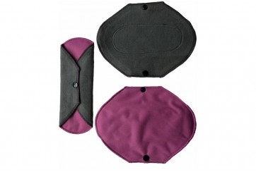 Serviette hygiénique lavable Jour - lot de 3 - Violet