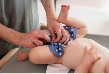 Couche lavable bébé - Criss cross blue - Bumbuns