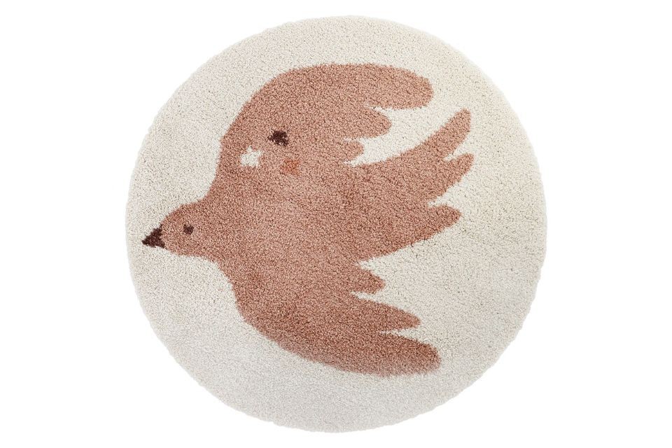 Tapis rond - Oiseau - Bohemian Bird - Creme