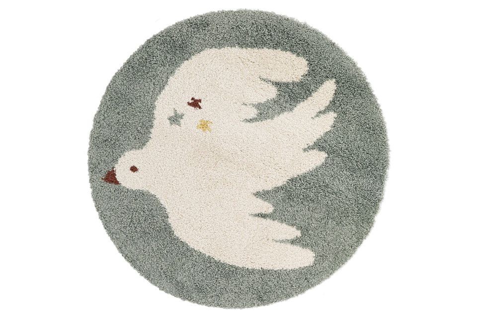 Tapis rond - Oiseau - Bohemian Bird - Aqua