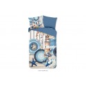 Parure de lit 220x240 cm coton-satin 33219 bleu