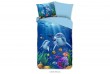 Parure de lit 140x200 cm microfibre kids no.33185 bleu
