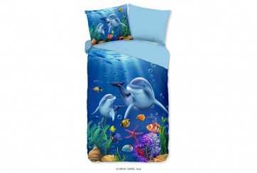 Parure de lit 140x200 cm microfibre kids no.33185 bleu