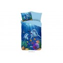 Parure de lit 140x200 cm microfibre kids no.33185 bleu