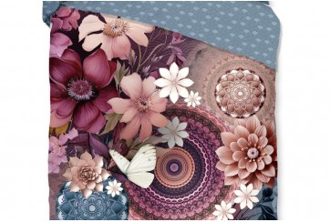 Parure de lit 140x200 / 220 cm HIP Coton-satin no.30493 bordeaux