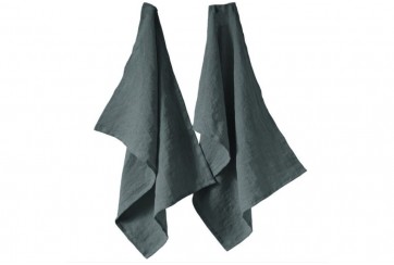 Lot de 2 essuie-mains 100% Lin lavé français