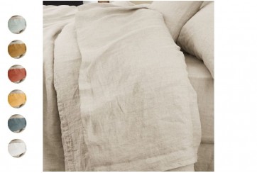Drap plat 240x300 cm - 100% Lin Lavé français