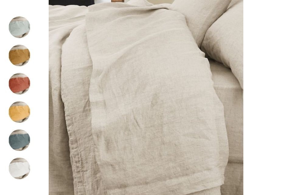 Drap plat 240x300 cm - 100% Lin Lavé français