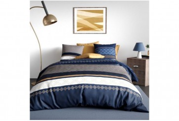 Housse de couette 240x260 cm + 2 taies d'oreiller 63x63 cm Coton Kalypso