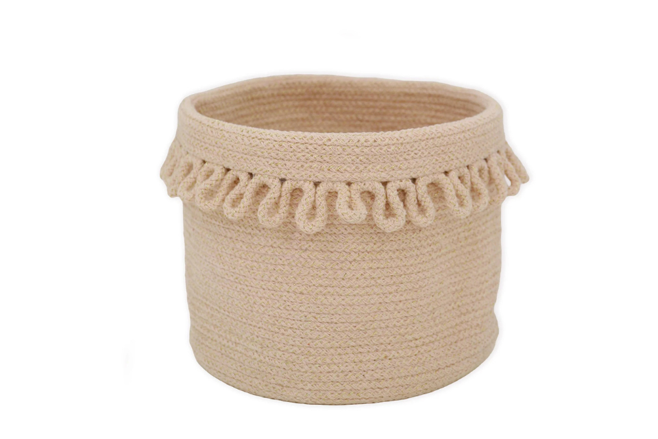 Panier de rangement avec cordes de coton - finition pétales - LOUNA