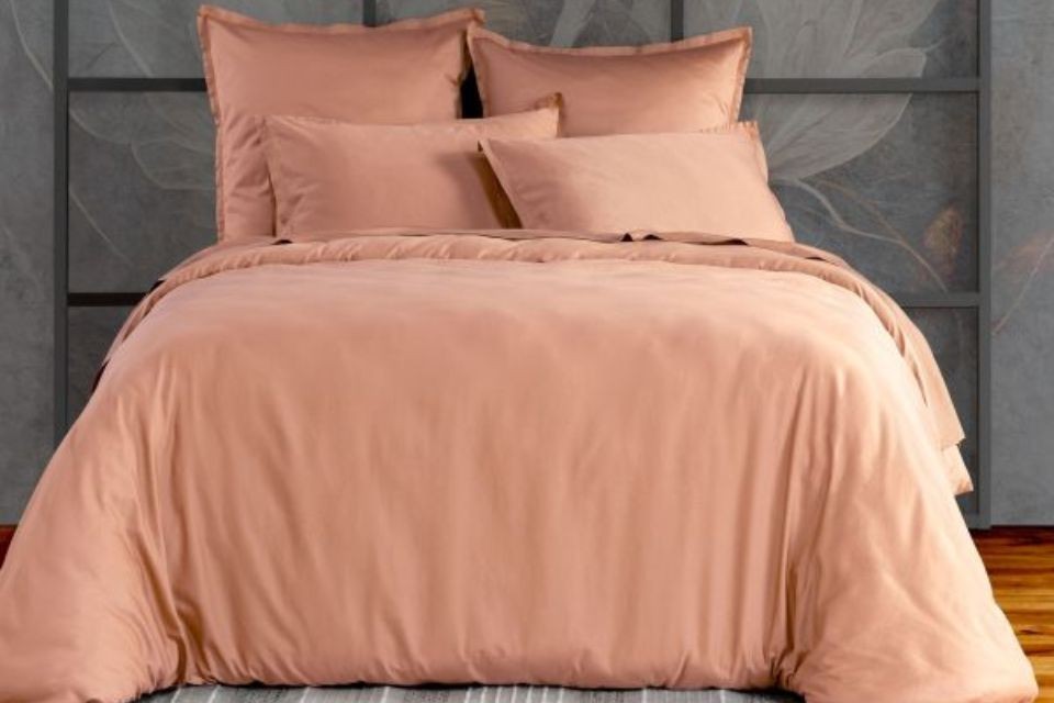 Parure de lit 240x260 Satin de Coton Rose