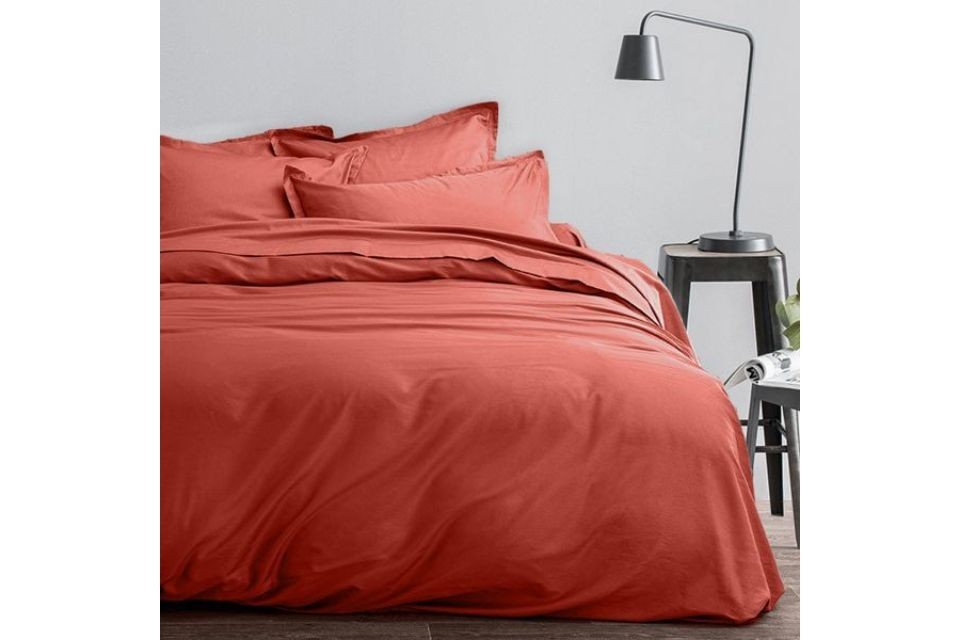 Housse de couette 220x240 + 2 taies d'oreiller - Satin de Coton - Sienne