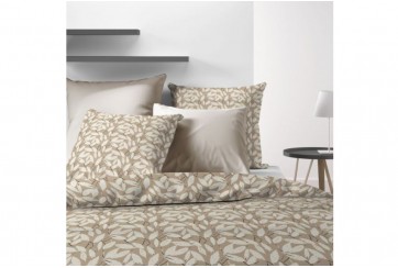 Housse de couette 200x200 cm + 2 taies d'oreiller 63x63 cm 100% Polyester 60 gsm Carmel