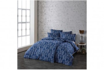Parure de lit 220x240 cm - 100% Coton - Rory bleu