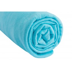 Lot de 3 draps housse jersey coton coloris fille - turquoise blanc et gris 70x140
