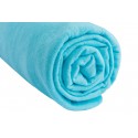 Lot de 3 draps housse jersey coton coloris fille - turquoise blanc et gris 70x140