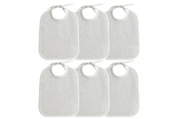 Bavoir imperméable 30x40 Coton Blanc (Lot de 5)