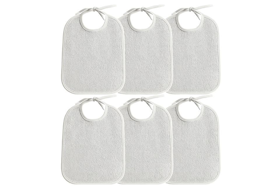 Bavoir imperméable 30x40 Coton Blanc (Lot de 5)
