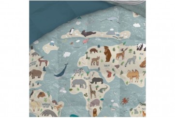 Couette imprimée 140x200 cm + taie d'oreiller - Map