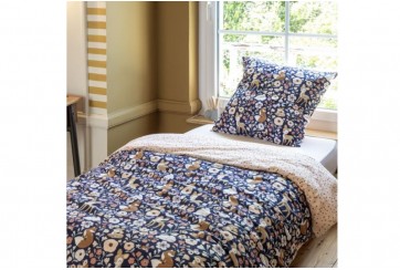 Parure de lit 140x200 cm Coton - Foret enchantee biche