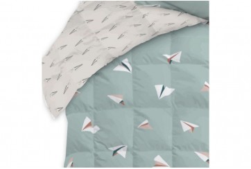 Couette imprimée enfant et une taie d'oreiller (140 x 200 cm) Petits Papiers