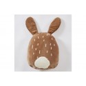 Coussin 40x45 cm Enfant - Motif Lapin Beige Taupe - Velours de coton