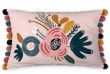 Coussin 30x50 cm Coton Champetre avec pompons