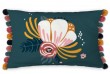 Coussin 30x50 cm Coton Champetre avec pompons