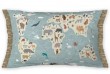 sin 30x50 cm Coton Map – Carte du Monde Animaux