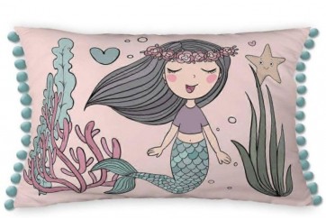 Coussin 30x50 cm Coton pour Enfant - Maeria avec pompons