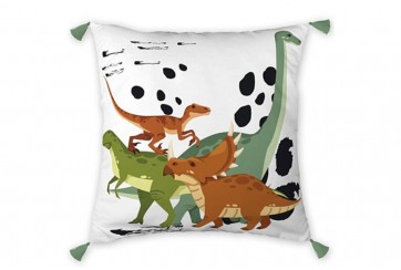 Coussin 40x40 cm pour Enfant - Coton - Cretace avec pompons