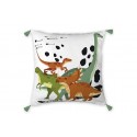 Coussin 40x40 cm pour Enfant - Coton - Cretace avec pompons