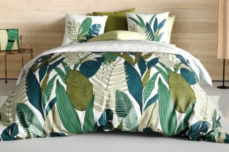 Housse de couette 200x200 cm + 2 taies d'oreiller 63x63 cm Coton Beleme