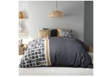 Housse de couette réversible 220x240 cm + taies d'oreiller, coton 57 fils, Union