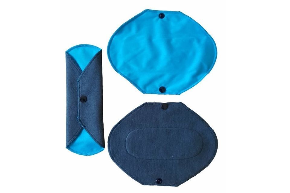 Serviette hygiénique lavable Jour - lot de 3 - Bleu Gris