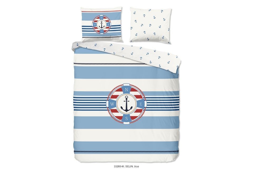Parure de lit 240x220 cm microfibre 33265 bleu