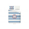 Parure de lit 240x220 cm microfibre 33265 bleu