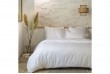 Parure de lit housse de couette avec taies d'oreiller 100% Percale de Coton 80 fils Blanc 240x260 cm