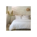Parure de lit housse de couette avec taies d'oreiller 100% Percale de Coton 80 fils Blanc 240x260 cm