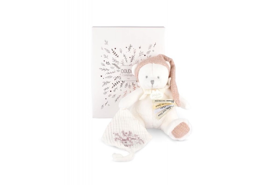 Ours rose Pantin Attache-sucette - Doudou 25 ans