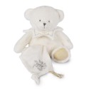 Ours Blanc Pantin avec Doudou Mouchoir - Doudou 25 ans