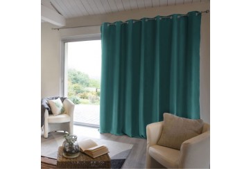Rideau Occultant 280x260 cm Doublure Polaire Bleu Canard