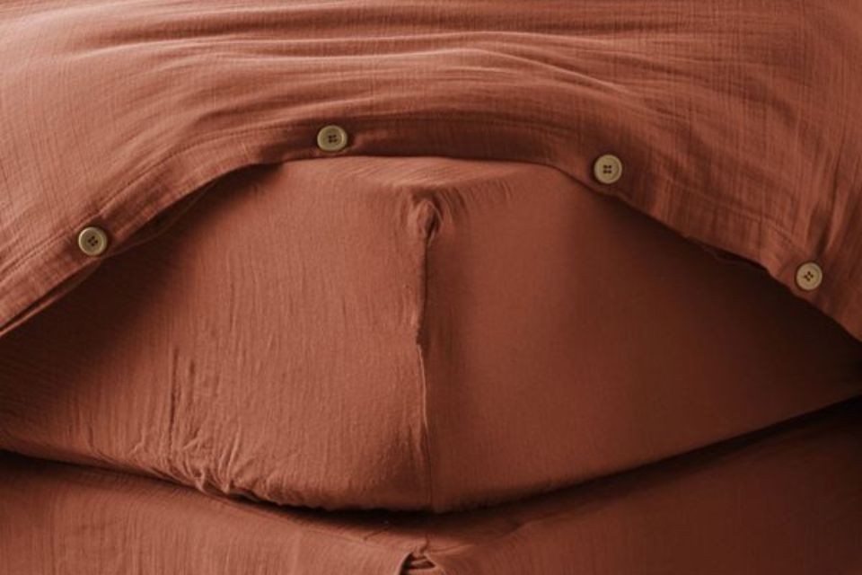 Drap Housse 180x200 cm en Gaze de Coton