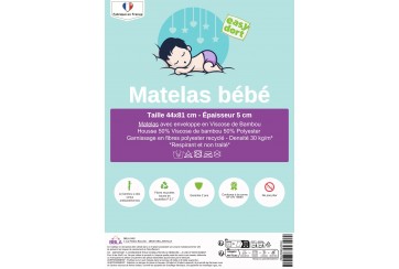 Matelas bébé 44x81 cm
