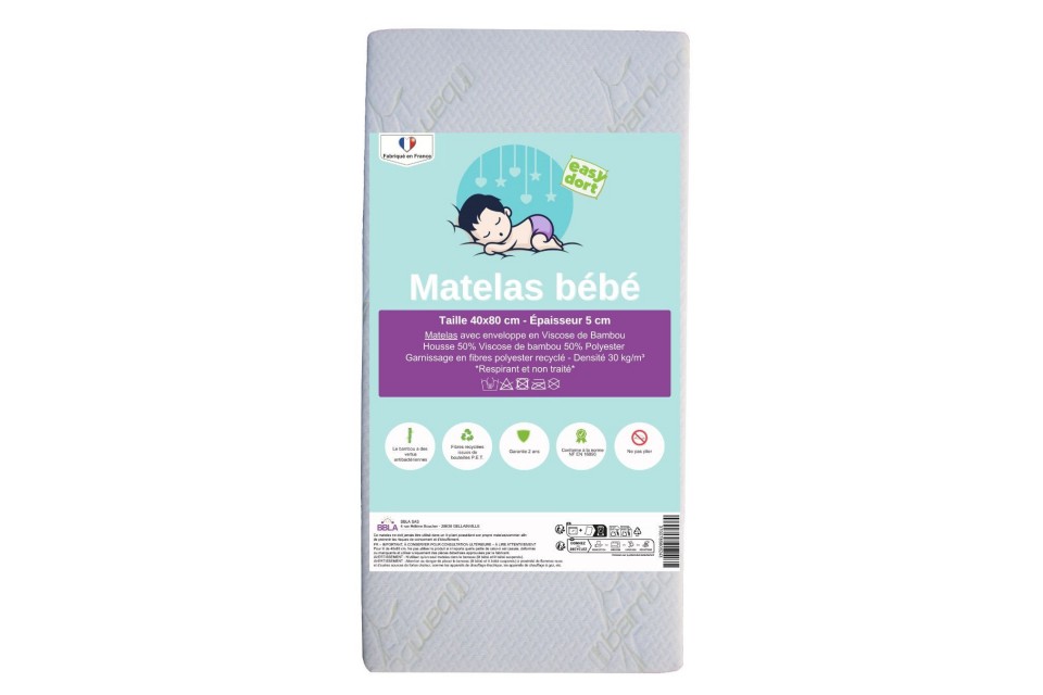 Matelas en Bambou pour lit 40x80