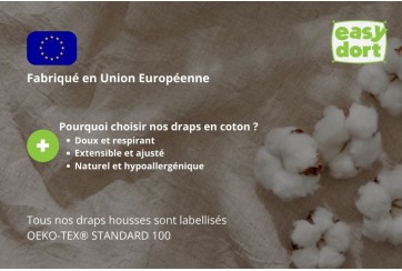 Drap housse 60x120 Bébé Coton Jersey -  Unité
