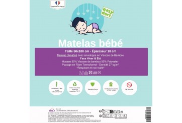 Matelas bébé 50x100 cm climatisé