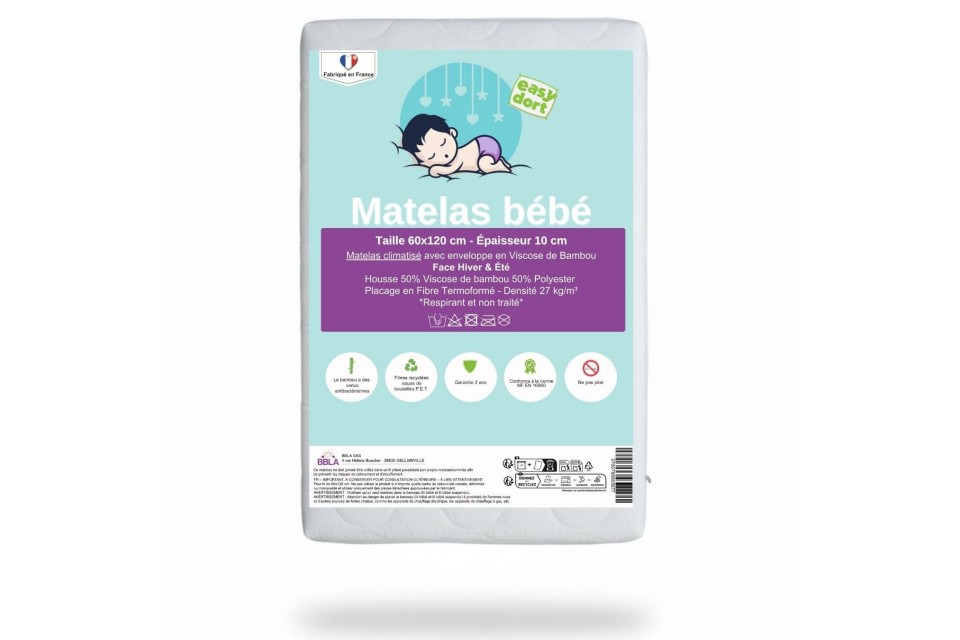 Matelas bébé 60x120 cm climatisé