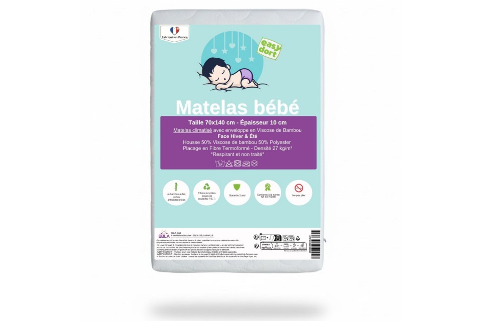 Matelas bébé 70x140 cm climatisé