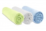 Drap housse bambou 32x72 Couffin Bébé Anis Blanc Ciel (Lot de 3)